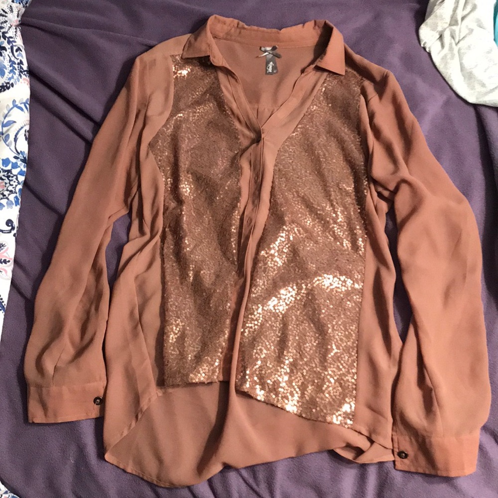 Sequin front blouse